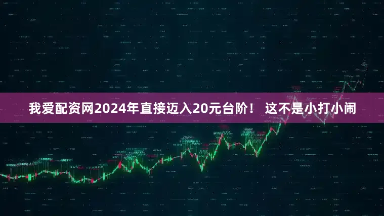 我爱配资网2024年直接迈入20元台阶！ 这不是小打小闹