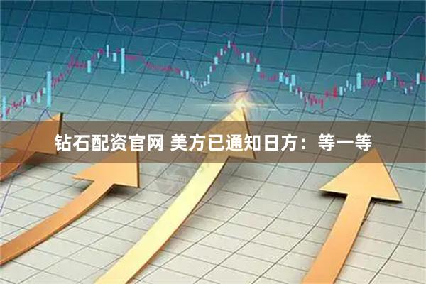 钻石配资官网 美方已通知日方：等一等